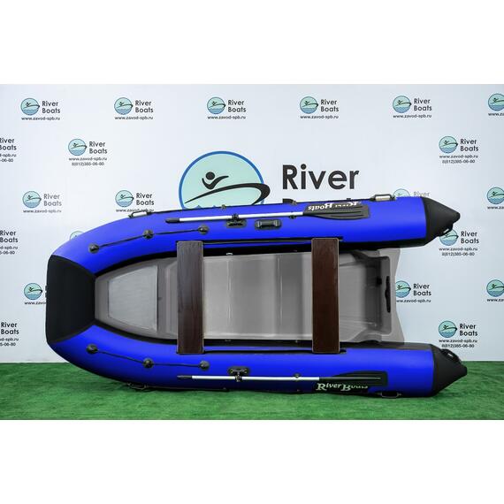 Надувная лодка РИБ RiverBoats RB 380 Встроенный рундук (черно-синий), Цвет: черно-синий, фото 
