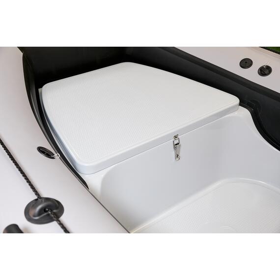 Надувная лодка RiverBoats RB 430 (Встроенный рундук) (транец S— 410 мм.), Цвет: серо-белый, фото , изображение 13