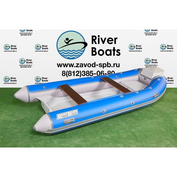 Надувная лодка РИБ RiverBoats RB 400 Встроенный рундук (серо-синий), Цвет: серо-синий, фото , изображение 15