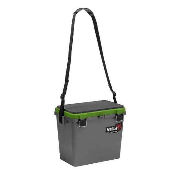 Ящик рыболовный зимний односекционный Helios 19 л (серый/оранжевый), Цвет: Серый/Оранжевый, Объем, л: 19 л, Длина, см: 39 см (по верху), 32 см - по низу, фото , изображение 3