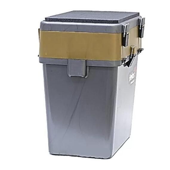 Ящик рыболовный зимний Helios 19 л (серый/золото), Цвет: серый/золото, Объем, л: 19 л, Длина, см: 39 см (по верху), 32 см - по низу, фото , изображение 4