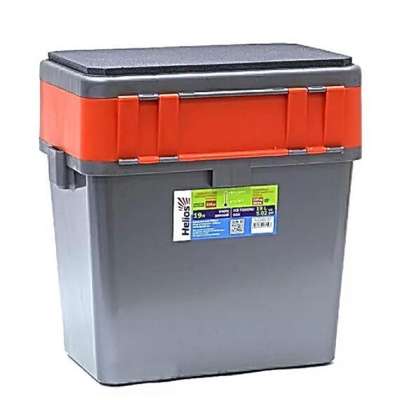 Ящик рыболовный зимний Helios 19 л (серый/оранжевый), Цвет: Серый/Оранжевый, Объем, л: 19 л, Длина, см: 39 см (по верху), 32 см - по низу, фото , изображение 5