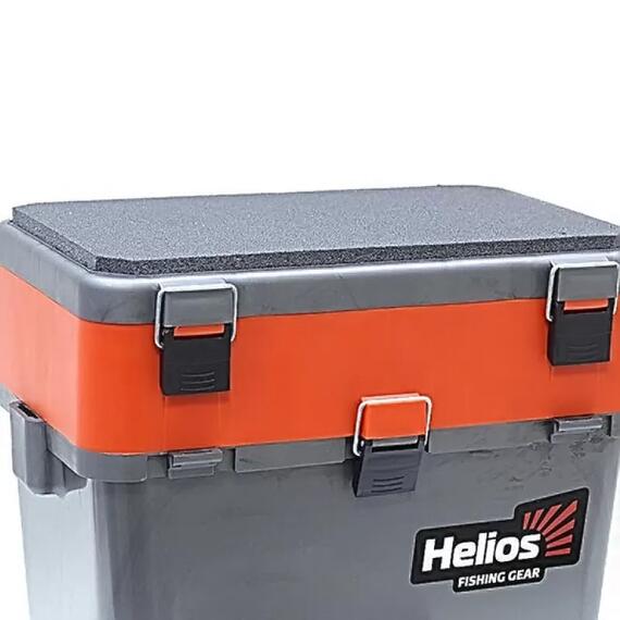 Ящик рыболовный зимний Helios 19 л (серый/оранжевый), Цвет: Серый/Оранжевый, Объем, л: 19 л, Длина, см: 39 см (по верху), 32 см - по низу, фото , изображение 4