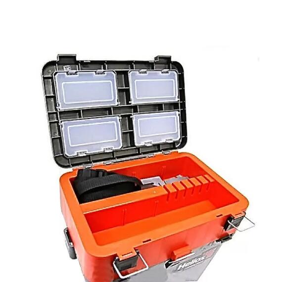 Ящик рыболовный зимний Helios 19 л (серый/оранжевый), Цвет: Серый/Оранжевый, Объем, л: 19 л, Длина, см: 39 см (по верху), 32 см - по низу, фото , изображение 3
