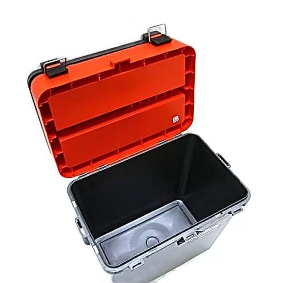 Ящик рыболовный зимний Helios 19 л (серый/оранжевый), Цвет: Серый/Оранжевый, Объем, л: 19 л, Длина, см: 39 см (по верху), 32 см - по низу, фото , изображение 2