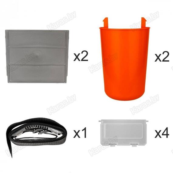 Ящик рыболовный зимний Helios 19 л с карманами односекционный (оранжевый), Цвет: черный/оранжевый, Объем, л: 19 л, Длина, см: с учетом навесных карманов: 50; без навесных карманов: 38., фото , изображение 8