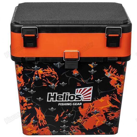 Ящик рыболовный зимний Helios Shark 19 л (оранжевый), фото , изображение 2
