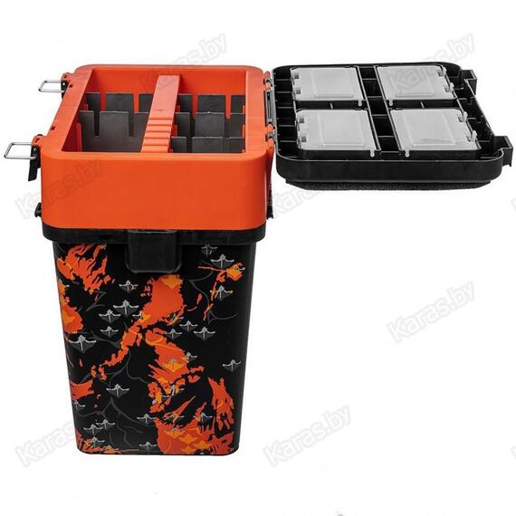Ящик рыболовный зимний Helios Shark 19 л (оранжевый), фото , изображение 4