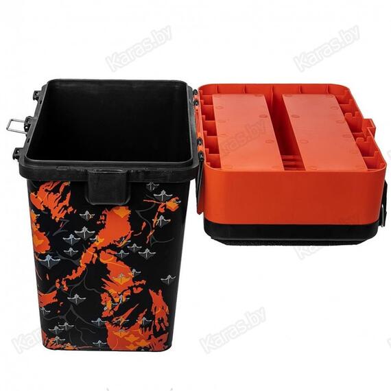 Ящик рыболовный зимний Helios Shark 19 л (оранжевый), фото , изображение 5