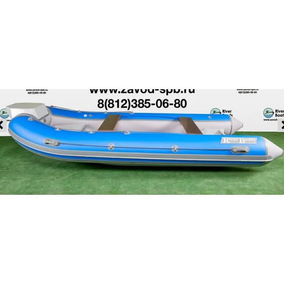 Надувная лодка РИБ RiverBoats RB 400 Встроенный рундук (серо-оранжевый), Цвет: серо-оранжевый, фото , изображение 5