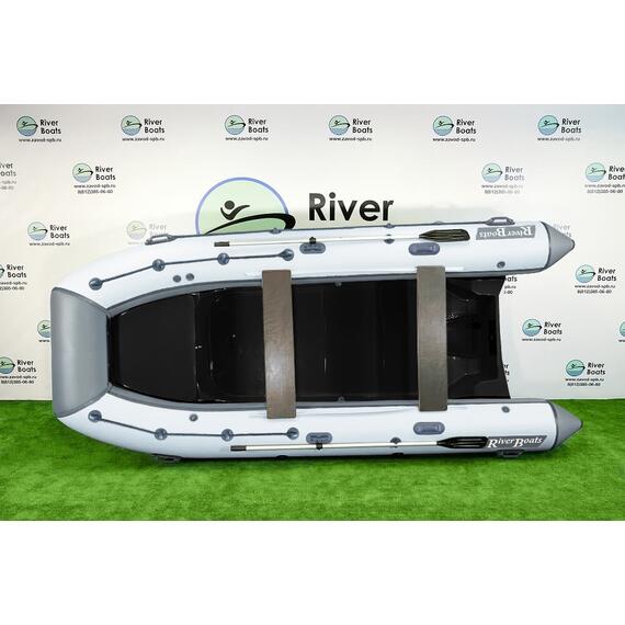 Надувная лодка RiverBoats RB 430 (Встроенный рундук) (транец L — 515 мм.), Цвет: серо-белый, фото , изображение 3