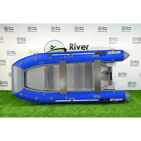 Надувная лодка RiverBoats RB 430 (Встроенный рундук) (транец L — 515 мм.), Цвет: серо-синий, фото , изображение 2