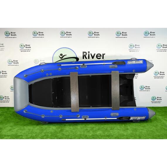 Надувная лодка RiverBoats RB 430 (Встроенный рундук) (транец S— 410 мм.), Цвет: серо-синий, фото , изображение 2