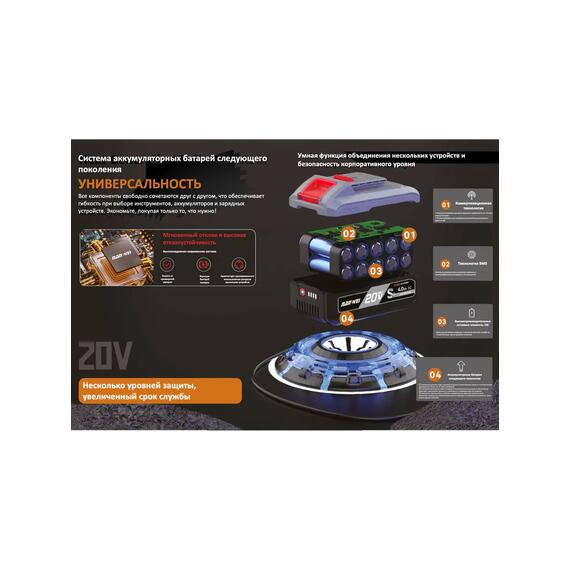 Шуруповерт бесщеточный для ледобура с двумя аккумуляторами NANWEI NW-D5217-6, фото , изображение 6