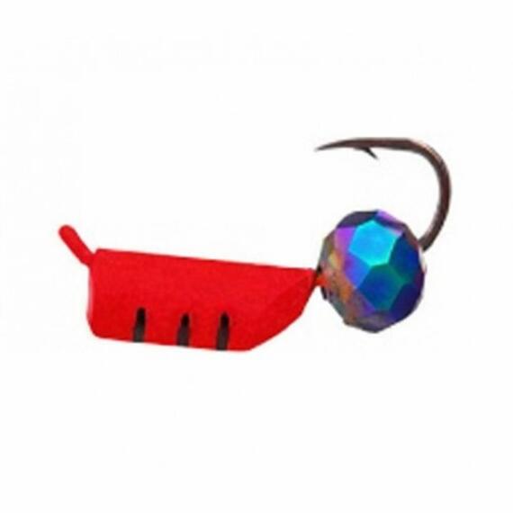 Мормышка Столбик неон красный с гран. Хамелеон d2,5, 0,6г, фото 