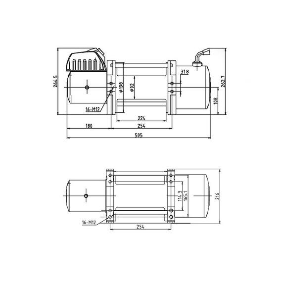Лебедка T-max Musclelift EW-15000 со стальным тросом, фото , изображение 2