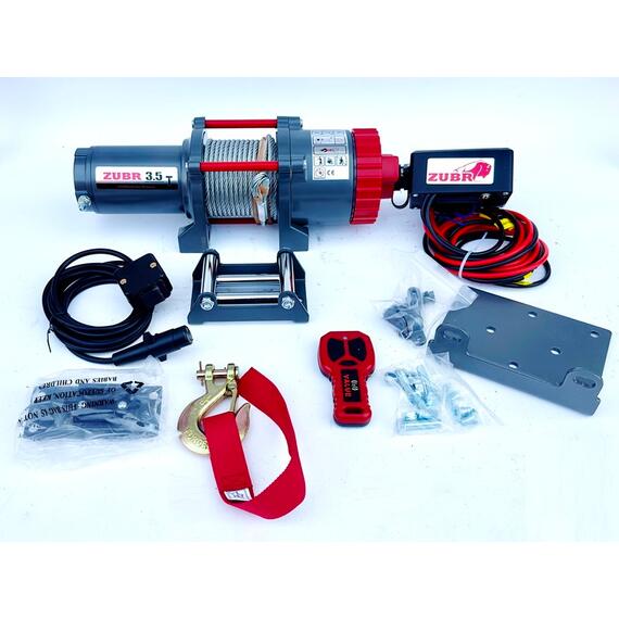 Лебедка ZUBR EWT3500A со стальным тросом, фото , изображение 2