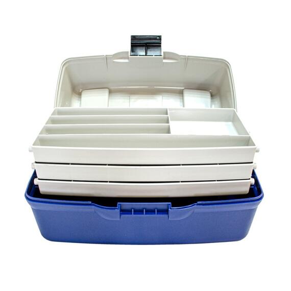 Ящик FLAGMAN 3-х полочный (непрозр. крышка) (360*215*195), фото , изображение 2