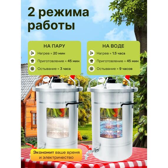 Автоклав для консервирования Helicon Булат 26 л, Объем, л: 26, фото , изображение 5
