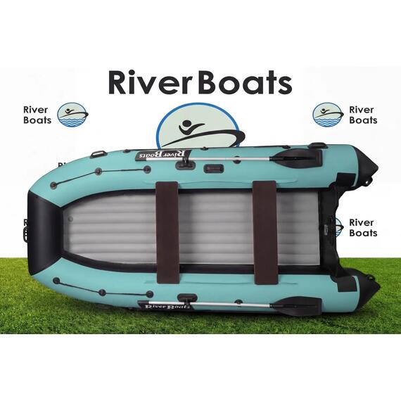 Надувная лодка RiverBoats RB 370 НДНД (черно-тиффани), Цвет: черно-тиффани, Материал: 1000 гр/м2, фото 