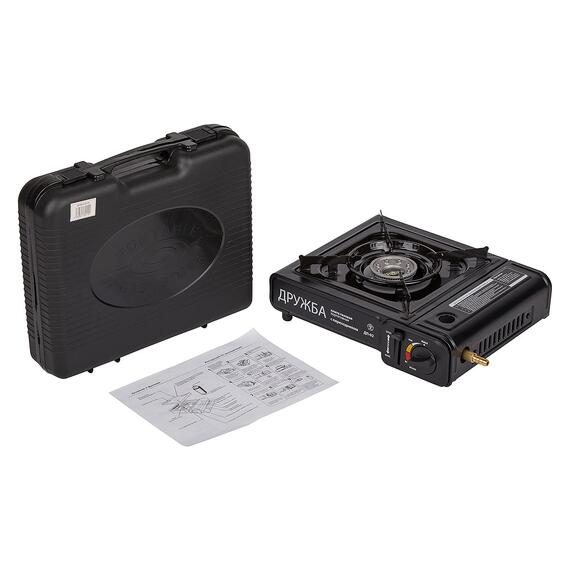 Плита газовая в кейсе TOURIST ДРУЖБА ДП-02 - с переходником, фото , изображение 4