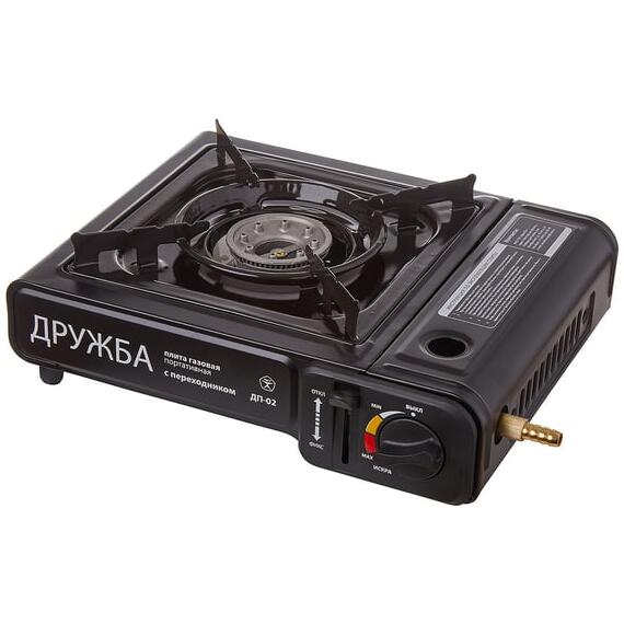 Плита газовая в кейсе TOURIST ДРУЖБА ДП-02 - с переходником, фото 