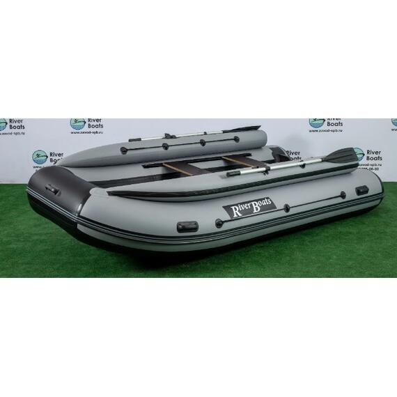 Надувная лодка RiverBoats RB 370 НДНД Фальшборт (серо-красный), Цвет: серо-красный, фото , изображение 3