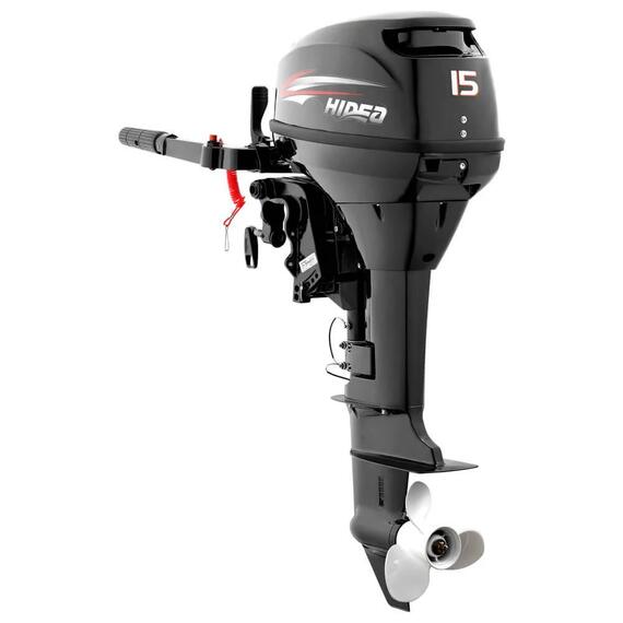 Лодочный мотор Hidea HD 15 FHS (2-х тактный) с розеткой, фото 