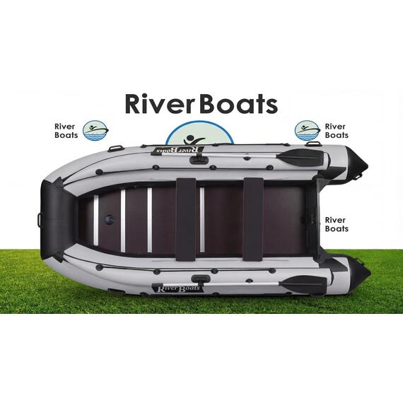Надувная лодка RiverBoats RB 370 Киль с фальшбортом (серо-синий), Цвет: серо-синий, фото , изображение 23