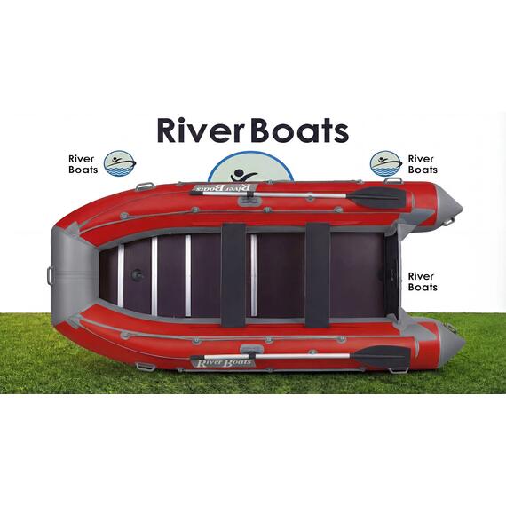 Надувная лодка RiverBoats RB 370 Киль с фальшбортом (серо-красный), Цвет: серо-красный, фото 