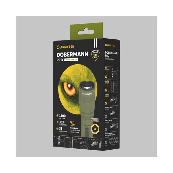 Охотничий фонарь Armytek Dobermann Pro Magnet USB Olive Warm, фото , изображение 4