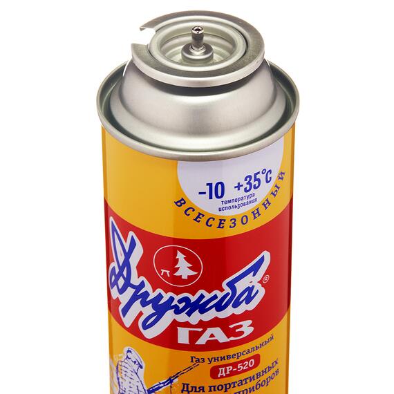 Газ баллон ДРУЖБА (ДР-520) для портативных приборов - 220 г, цанговый, фото , изображение 2