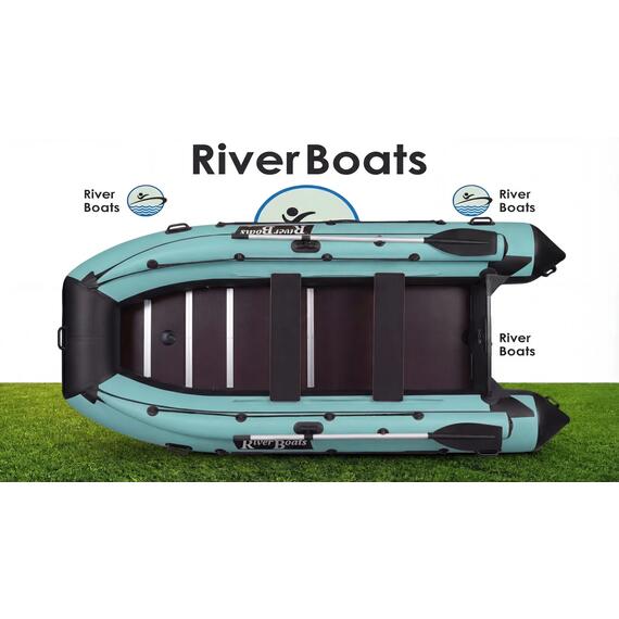 Надувная лодка RiverBoats RB 370 Киль с фальшбортом (черно-серый), Цвет: черно-серый, фото , изображение 26