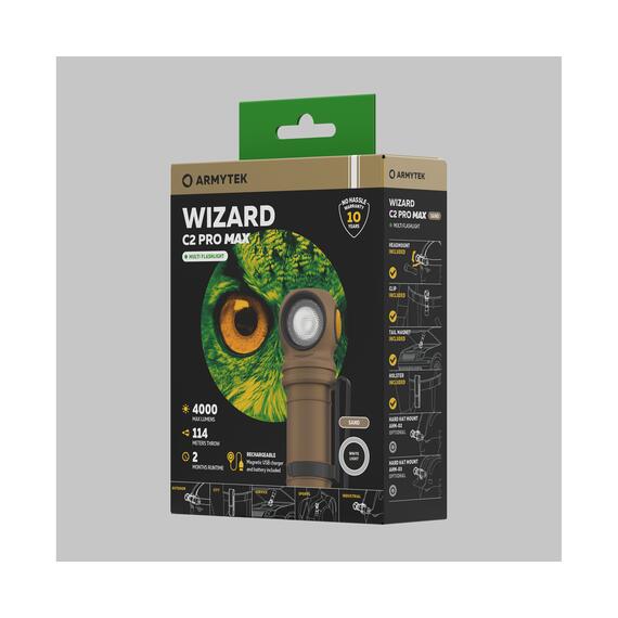 Налобный фонарь Armytek Wizard C2 Pro Max Sand White, фото , изображение 4
