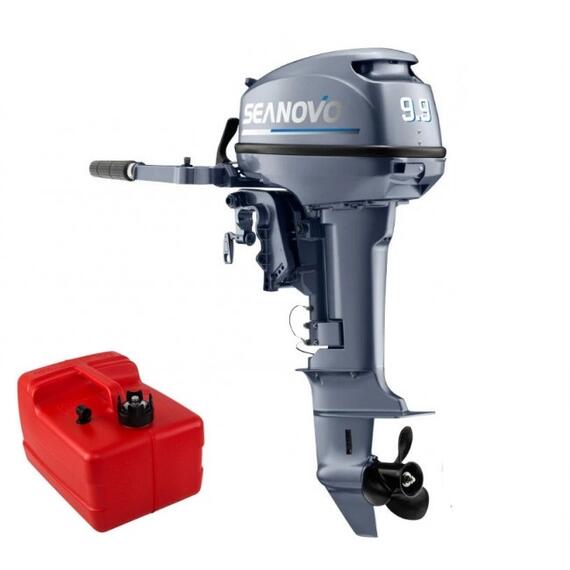 Лодочный мотор 2T Seanovo SN 9.9 FHS + чехол в подарок, в комплекте с выносным баком 12л, фото 