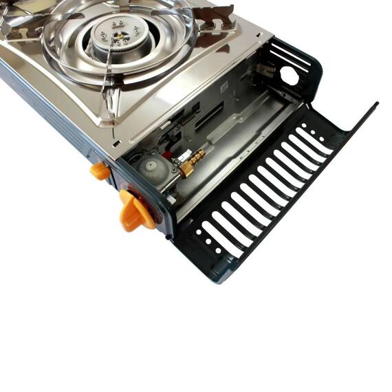 Плита газовая в кейсе TOURIST TWIN-HIT TW-850 двухконфорочная с переходником, фото , изображение 3