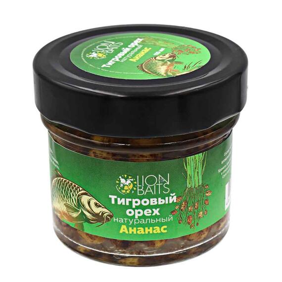 Lion baits Тигровый орех натуральный в стеклянной банке "Ананас" 110мл, Вкус для группировки: Ананас, фото 
