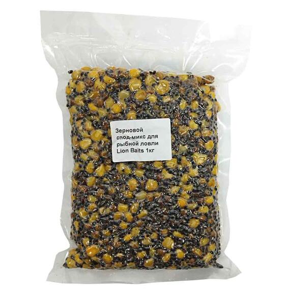 Lion baits Зерновой "Спод-микс" (тигровый орех, кукуруза, конопля) в вакууме 1кг, Вкус для группировки: тигровый орех, кукуруза, конопля, Вес, гр: 1000, фото , изображение 2