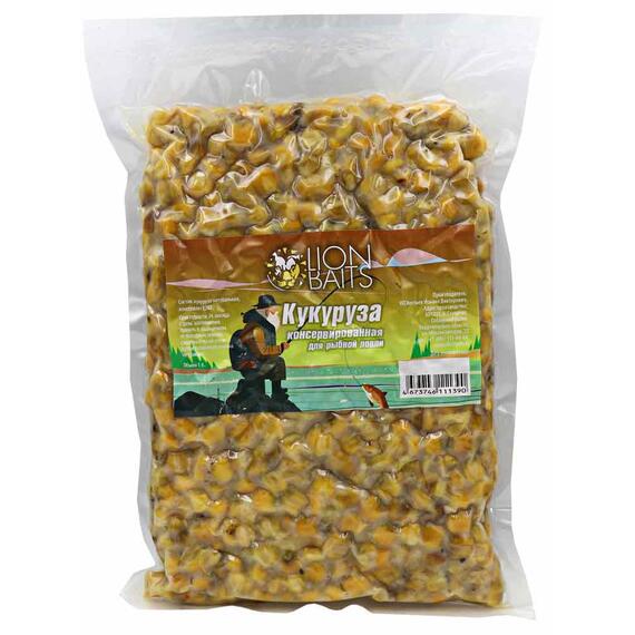 Lion baits Кукуруза натуральная в вакууме 1кг, Вкус для группировки: Натуральный, Вес, гр: 1000, фото 