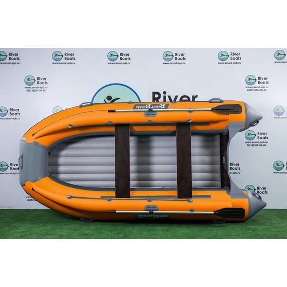 Надувная лодка RiverBoats RB 390 НДНД Фальшборт (серо-красный), Цвет.: серо-красный, фото , изображение 16
