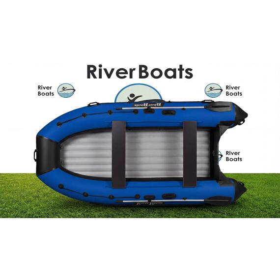 Надувная лодка RiverBoats RB 390 НДНД (серо-синий), Цвет.: серо-синий, Материал: баллоны 1100 гр/м2; дно 1300 гр/м2, фото , изображение 18
