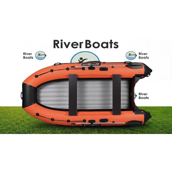 Надувная лодка RiverBoats RB 390 НДНД (серо-синий), Цвет.: серо-синий, Материал: баллоны 1100 гр/м2; дно 1300 гр/м2, фото , изображение 12