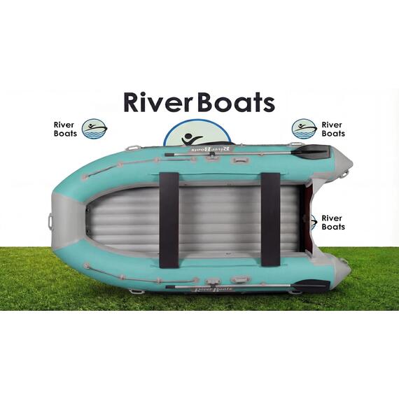Надувная лодка RiverBoats RB 390 НДНД (серо-синий), Цвет.: серо-синий, Материал: баллоны 1100 гр/м2; дно 1300 гр/м2, фото , изображение 19