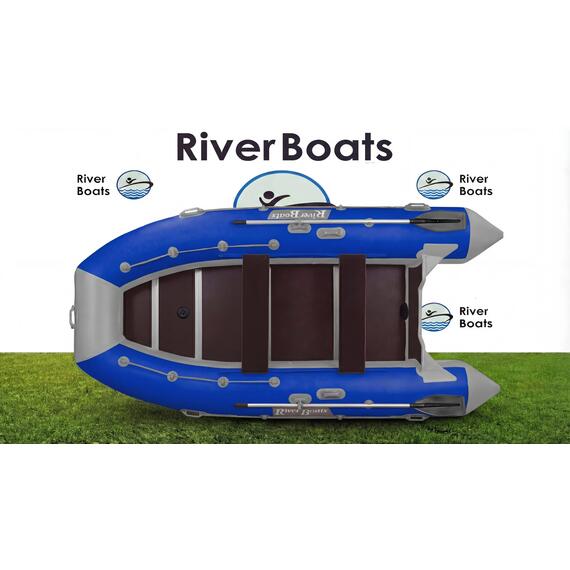 Надувная лодка RiverBoats RB 390 Киль (серо-синий), Цвет.: серо-синий, фото 