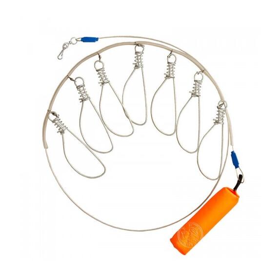 Кукан метал. (трос) с поплавком 5-ти карабиновый, фото 