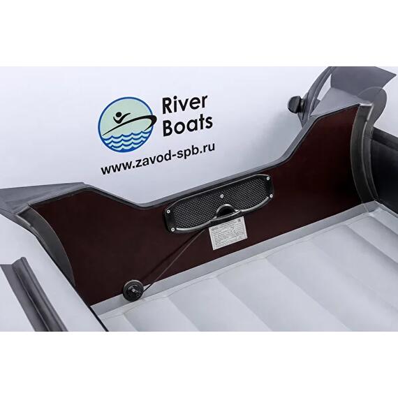Надувная лодка RiverBoats RB 390 НДНД (серо-синий), Цвет.: серо-синий, Материал: баллоны 1100 гр/м2; дно 1300 гр/м2, фото , изображение 8