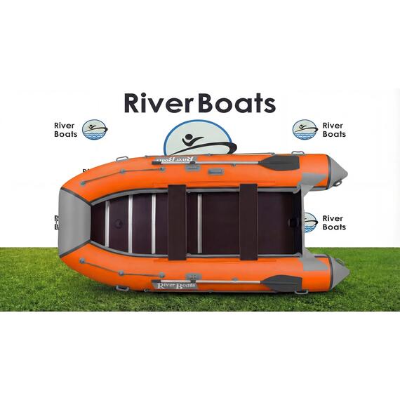 Надувная лодка RiverBoats RB 370 Киль (серо-оранжевый), Цвет.: серо-оранжевый, фото 