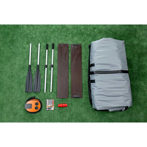 Надувная лодка RiverBoats RB 390 НДНД (серо-красный), Цвет.: серо-красный, Материал: баллоны 1100 гр/м2; дно 1300 гр/м2, фото , изображение 11