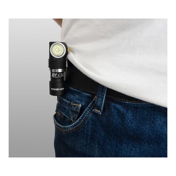 Фонарь Armytek Elf C1 Micro-USB Белый свет, Цвет: черный, Световая температура: White, фото , изображение 5