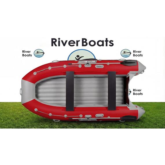 Надувная лодка RiverBoats RB 410 НДНД (серо-синий), Цвет.: серо-синий, Материал: баллоны 1100 гр/м2; дно 1300 гр/м2, фото , изображение 15